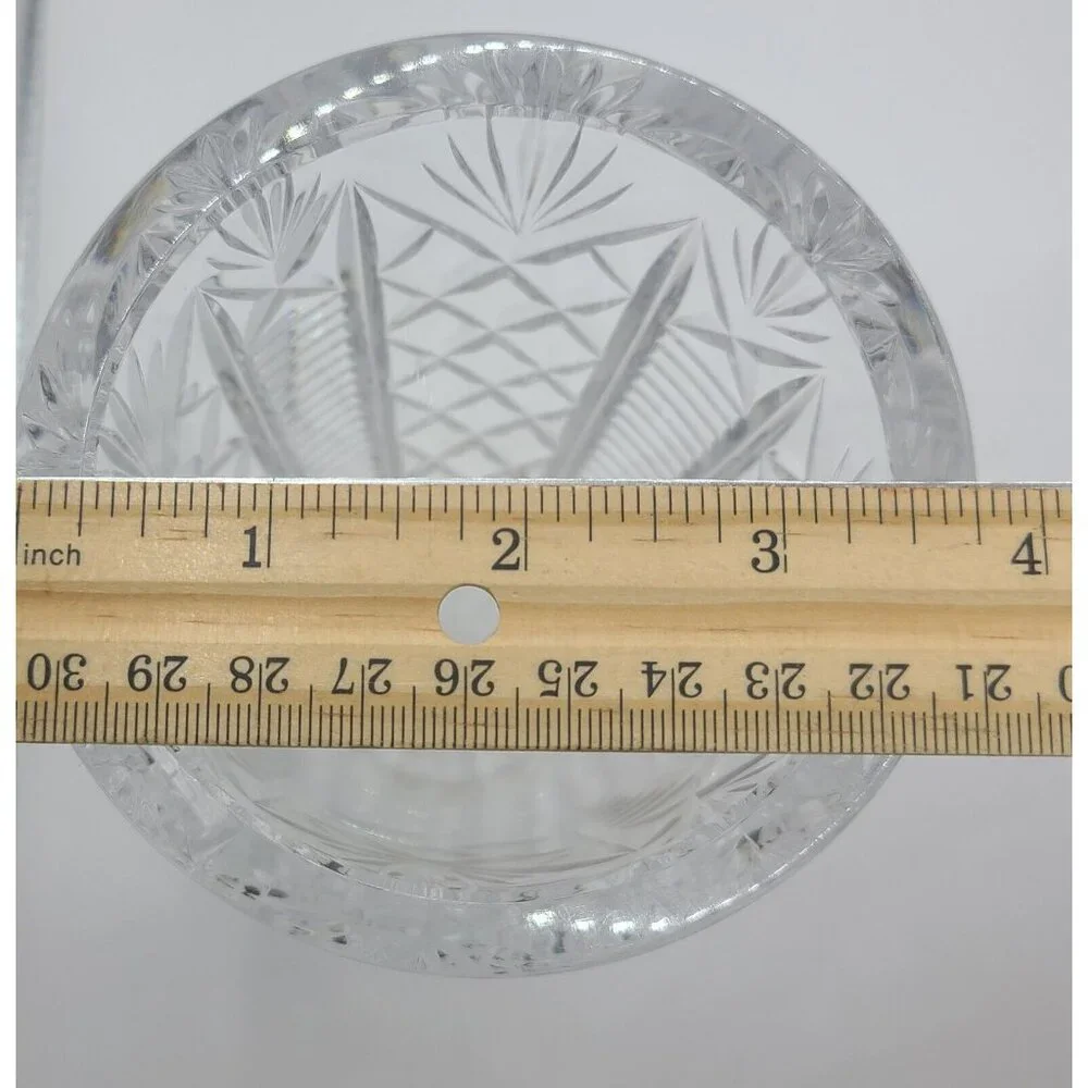 WATERFORD Crystal Clear Cut Clare Pineapple & Diamond SKYSHELL Vase 8" Tall - Picture 6 of 7